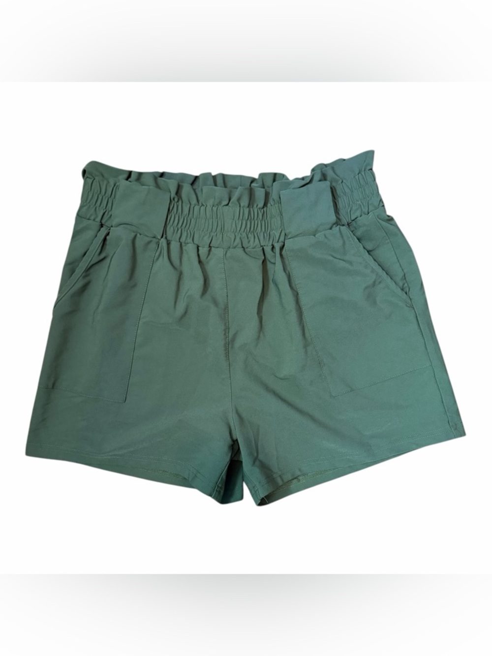 Grace Karin Paper Bag Shorts Women’s Size XL Green High Waisted Pockets